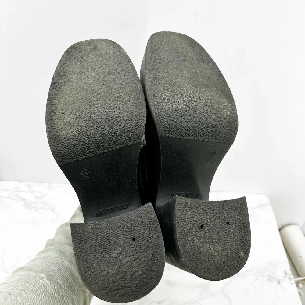ASOS Design Signature Platform Heeled Loafer Black Croc‎ Size 8
